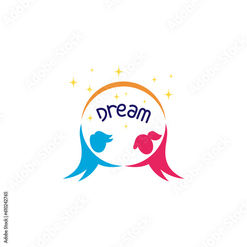 children dream education logo design concept