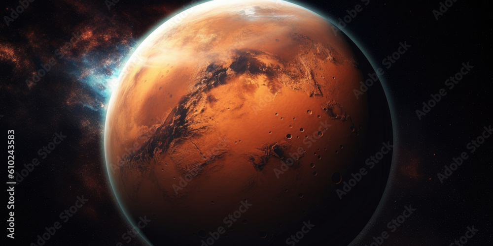 Red planet Mars. Generative AI