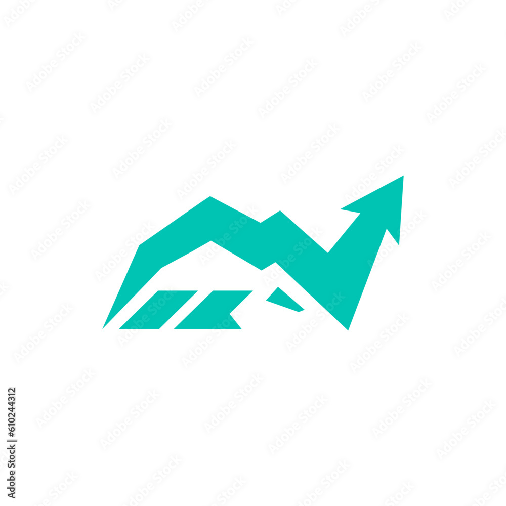 Rhinoceros animal with Advertising Finance Statistic Bar Logo Design Vector
