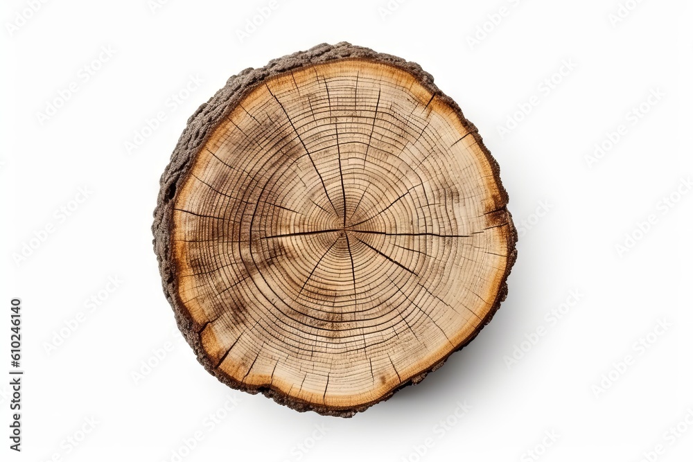 Fototapeta premium cross section of tree trunk. Generative AI