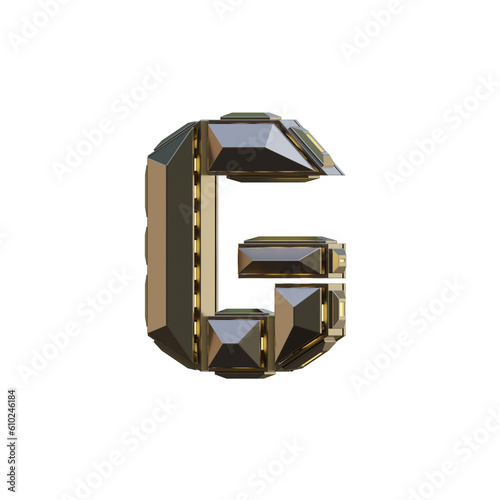 Metalic Sci-fi 3D Alphabet or PNG Letters