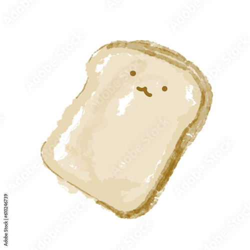 Drawing cartoon toast using watercolor techniques. Vector illustration.