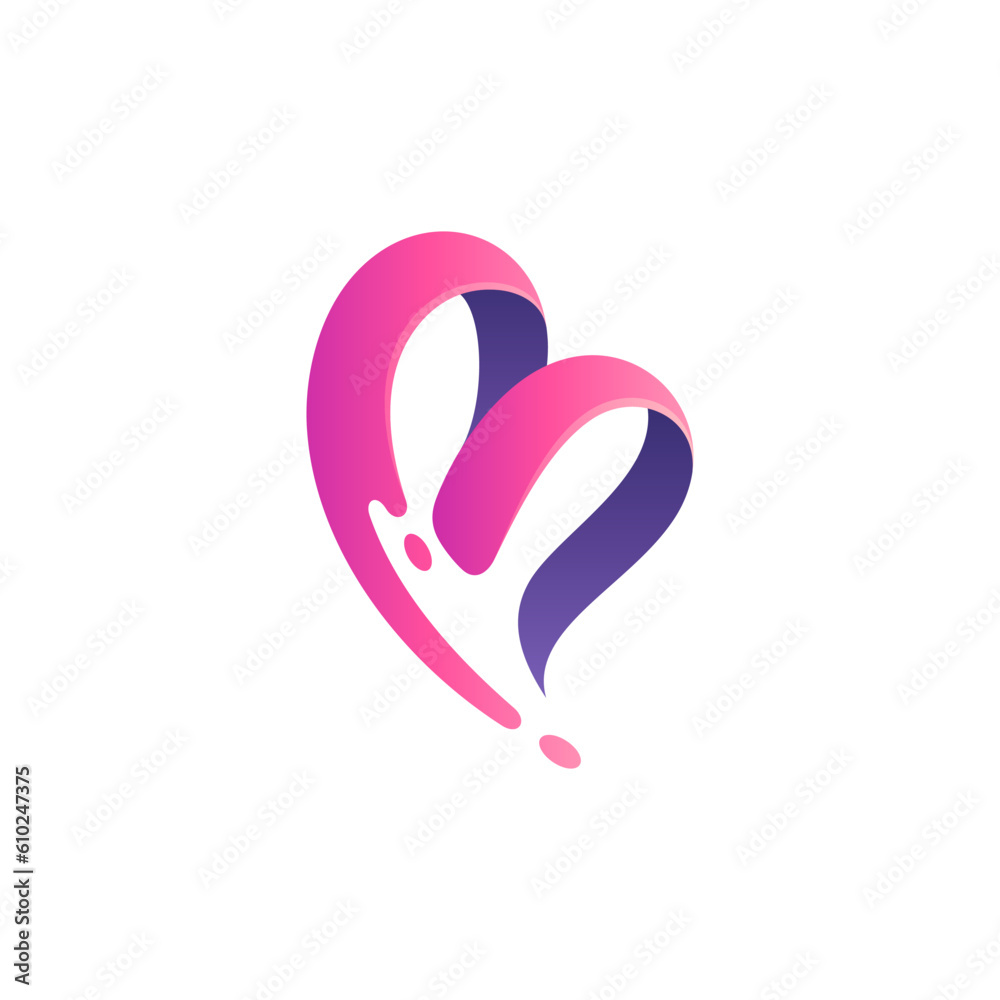 Heart letter M creative logo Heart letter M creative logo
