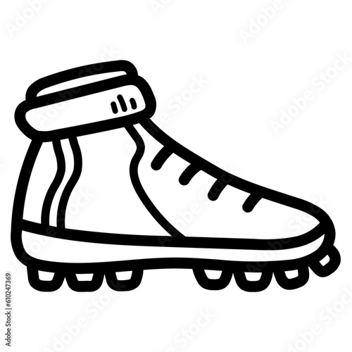 baseball cleats line icon style
