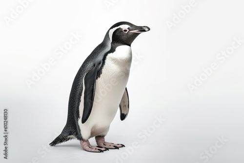 Little beautiful penguin isolated on white background. Generative AI
