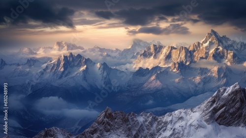 Breathtaking  Snowy Mountain Scenery © Balerinastock