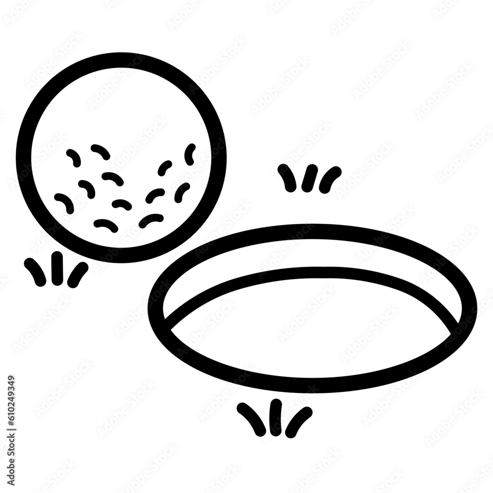 Obraz premium golf hole line icon style