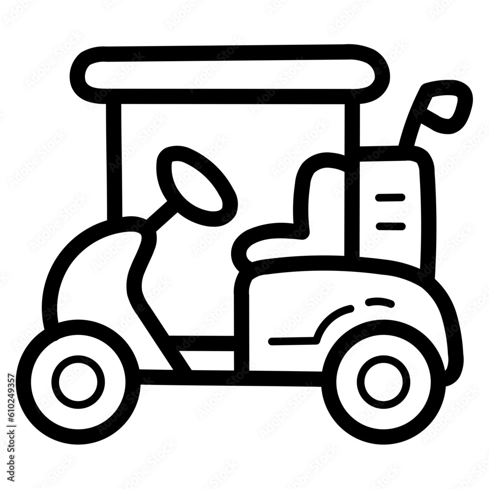 golf cart line icon style golf cart line icon style