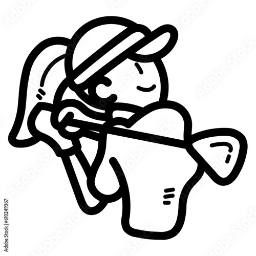 golfer line icon style