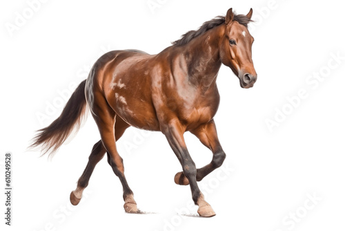 Horse Landing Isolated on White Background. Generative AI © Haider