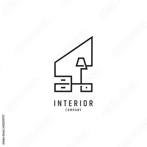 Home interior minimalist logo design