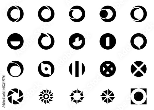 Initials letter O abstract set logo design vector