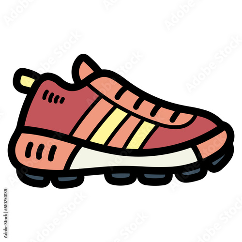 trail running shoe filled outline icon style