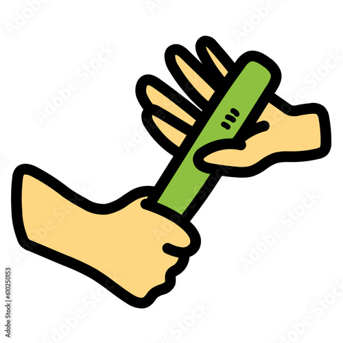 relay race filled outline icon style