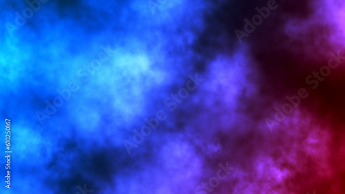 Abstract Dark Shiny Red And Blue Blurry Glowing Smoke And Mist Effect Background