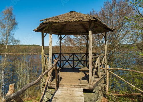 small hut overviewing the lake near gothenburg sweden © joisbalu