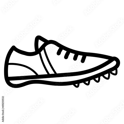 running shoe line icon style