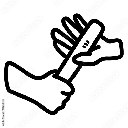 relay race line icon style