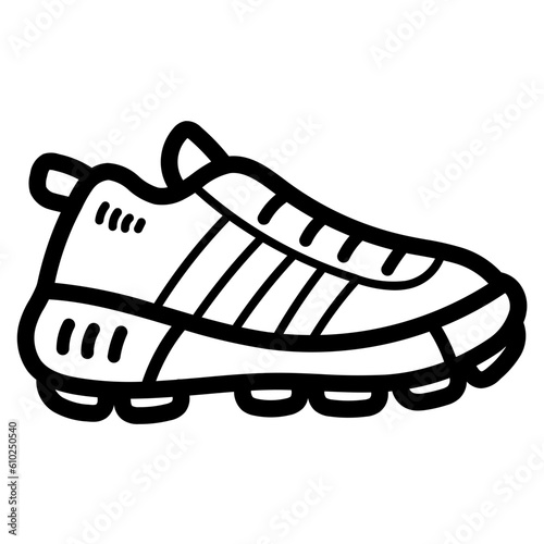 trail running shoe line icon style