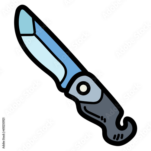 camping knife filled outline icon style