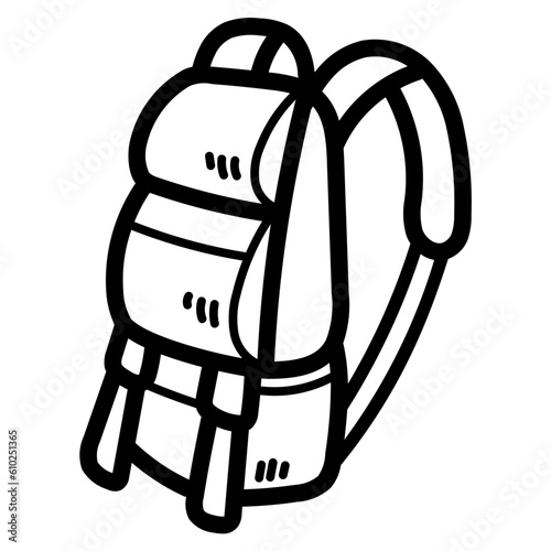backpack line icon style