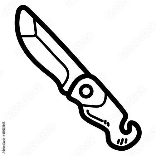 camping knife line icon style