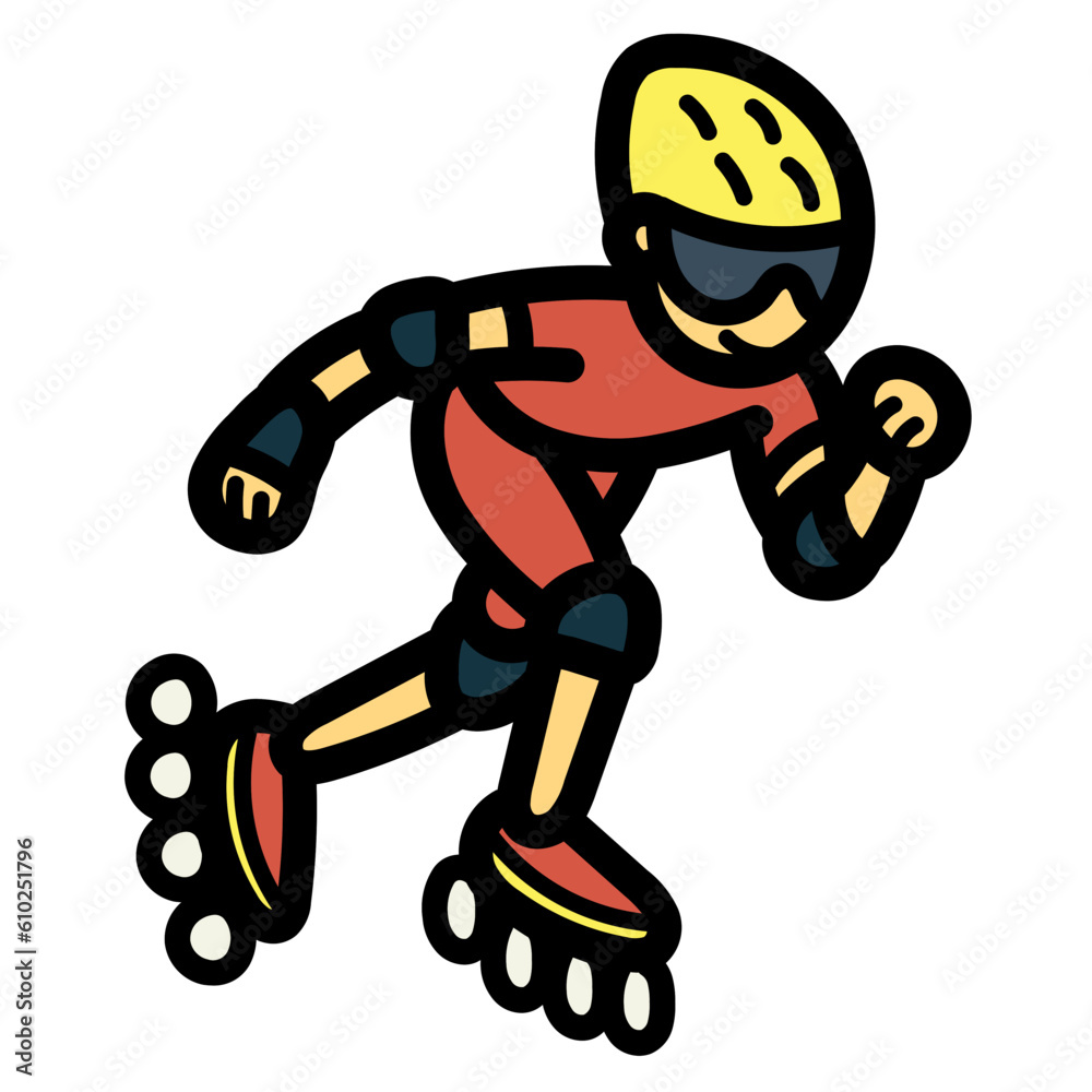 rollerblade filled outline icon style