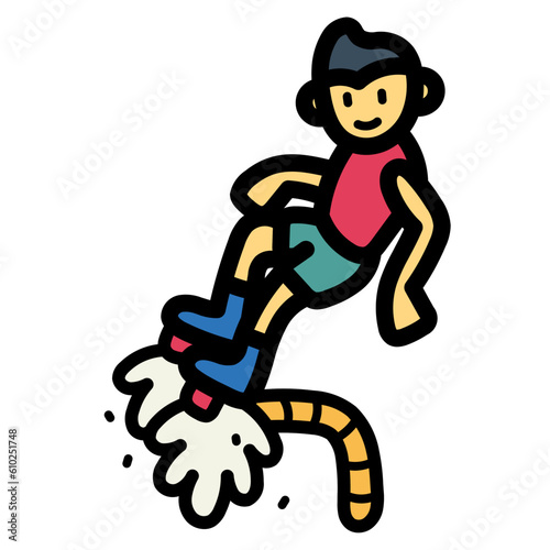 flyboard filled outline icon style