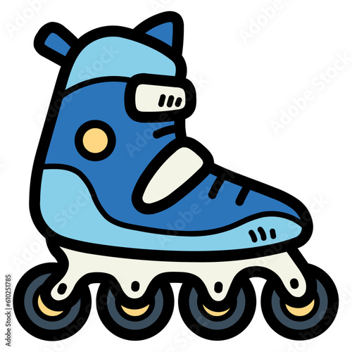 rollerblade filled outline icon style