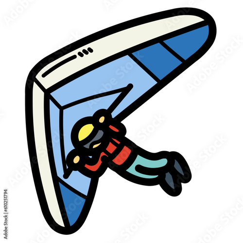 hang gliding filled outline icon style