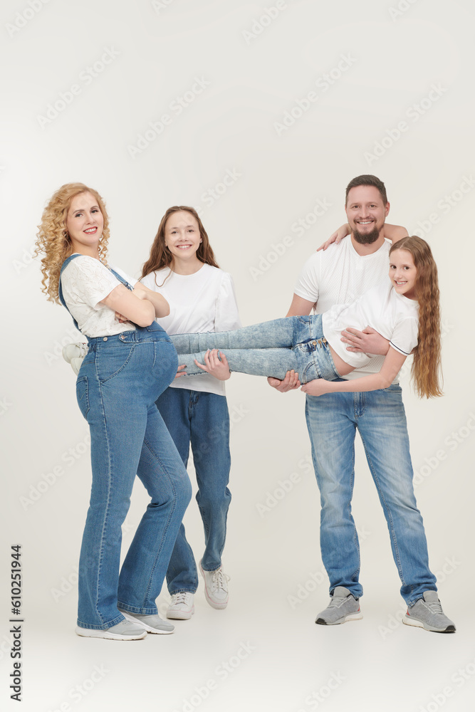 Fototapeta premium happy friendly family