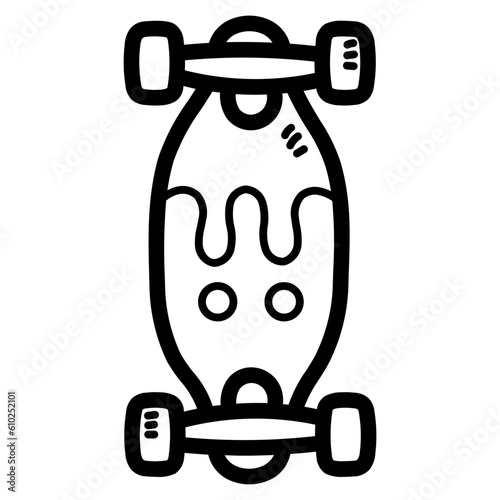 longboard line icon style photo