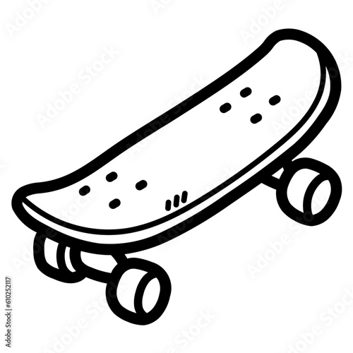 skateboard line icon style