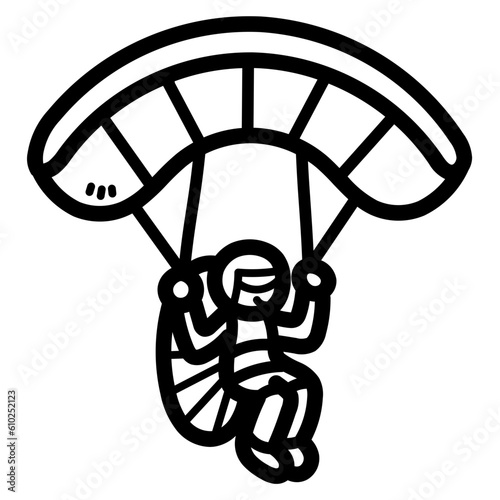 paragliding line icon style