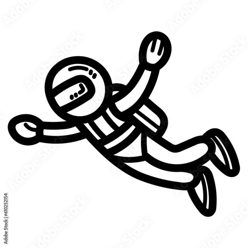 skydiving line icon style