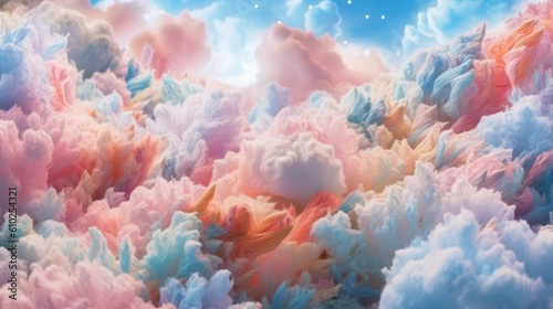 Surreal beauty of rainbow cotton candy clouds © Balerinastock