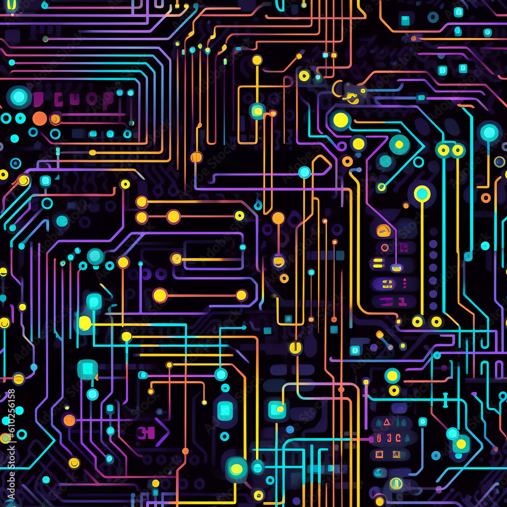 Circuit board seamless pattern Circuit board seamless pattern