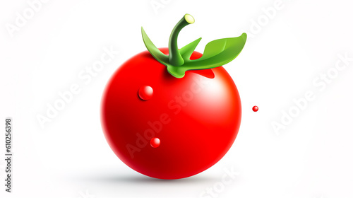 Simple and attractive red tomato logo, generative AI.