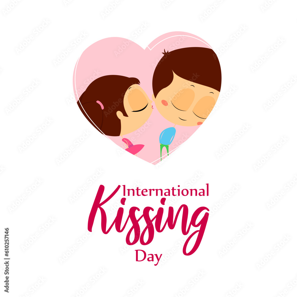 Vector illustration of International Kissing Day social media story feed mockup template Vector illustration of International Kissing Day social media story feed mockup template