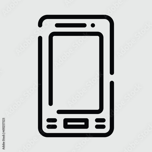 Mobile phone modified line art icon vector image