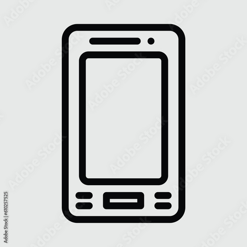 Mobile phone line art icon vector image