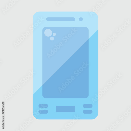 Mobile phone blue colored line art icon vector image
