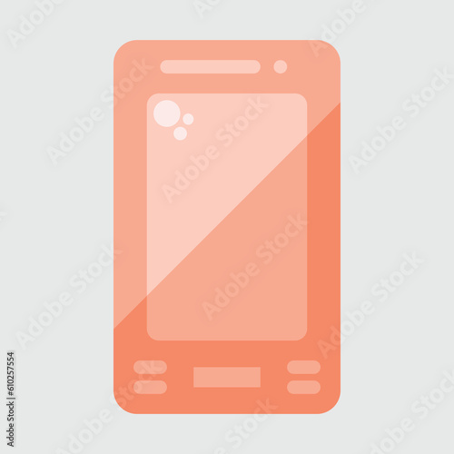 Mobile phone red colored icon vector image