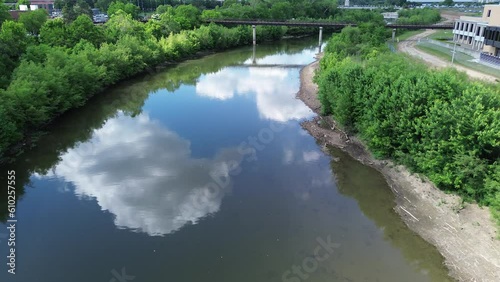 Olentangy River along the western edge of the Ohio State University campus in Columbus, Ohio photo