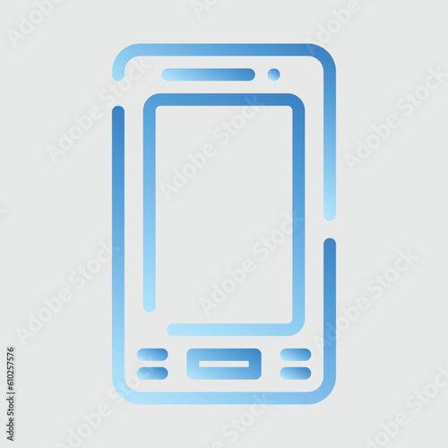 Mobile phone  colored line icon vector image