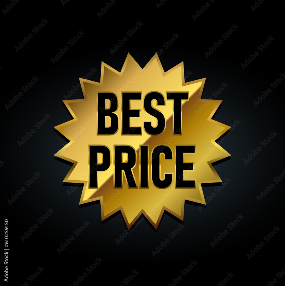 Best price golden badge vector illustration Best price golden badge vector illustration