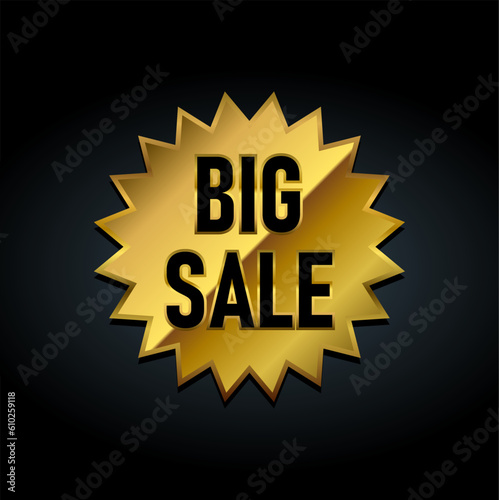 BIg sale  golden badge vector illustration
