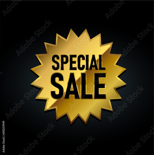 Special sale golden badge vector illustration
