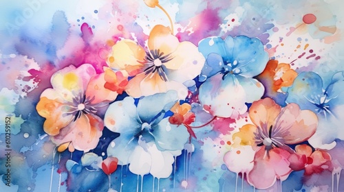 Blossoming Watercolor Background
