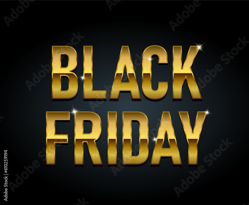 Golden text ( BLACK FRIDAY )  vector illustration